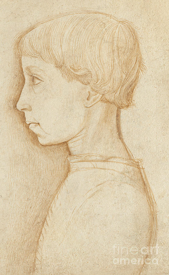 Portrait of a Boy in Profile, circa 1440 Painting by Giovanni Badile