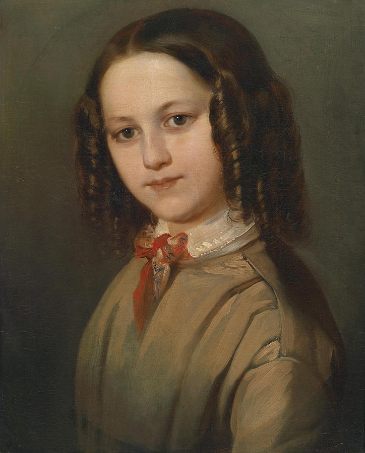 Portrait of a child Melanie Deinhardstein Painting by Anton Romako ...