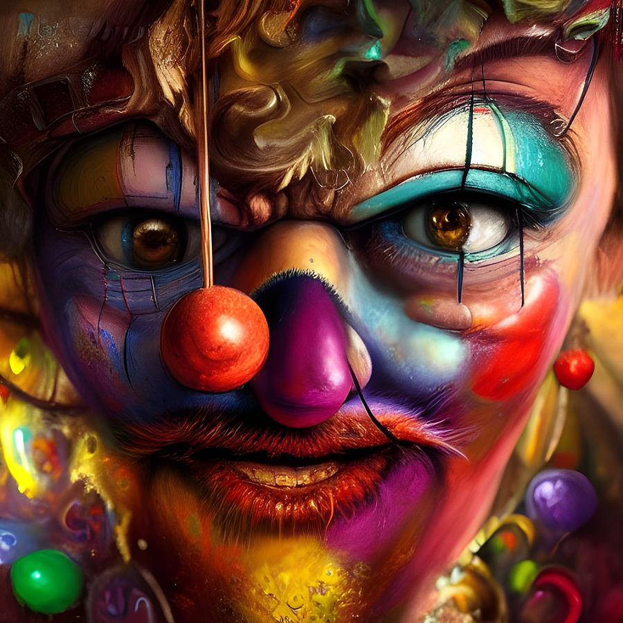 Portrait of a Clown Digital Art by April Cook