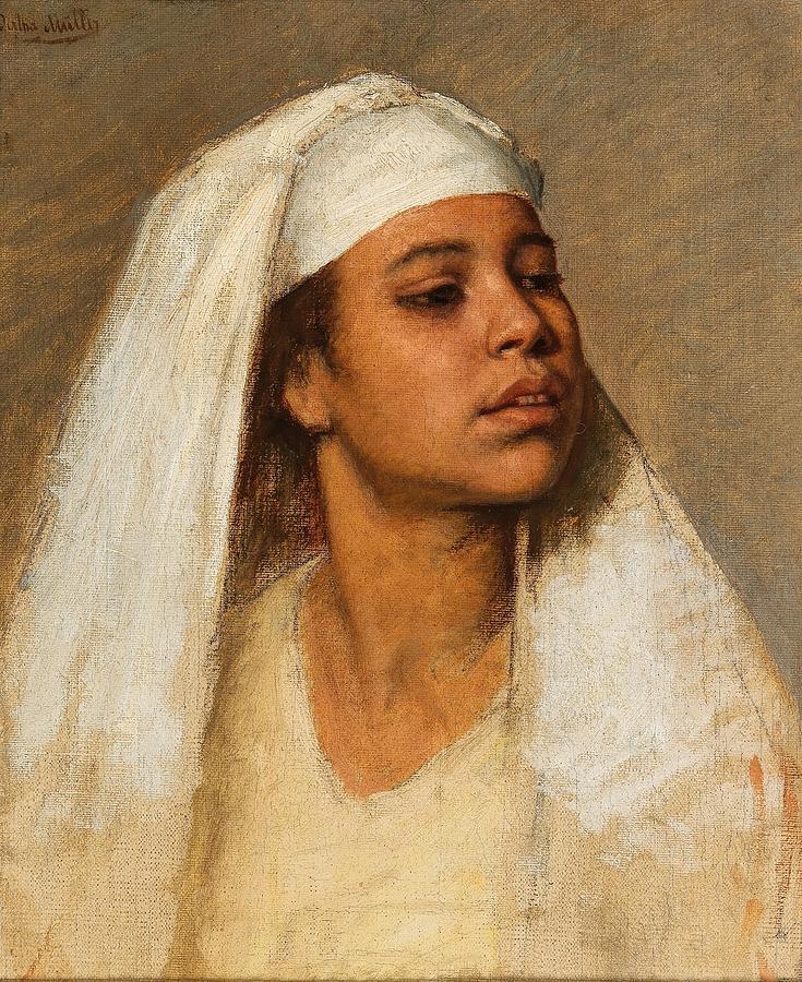 Portrait Of A Coptic Woman art Drawing by Bertha Muller Austrian - Fine ...