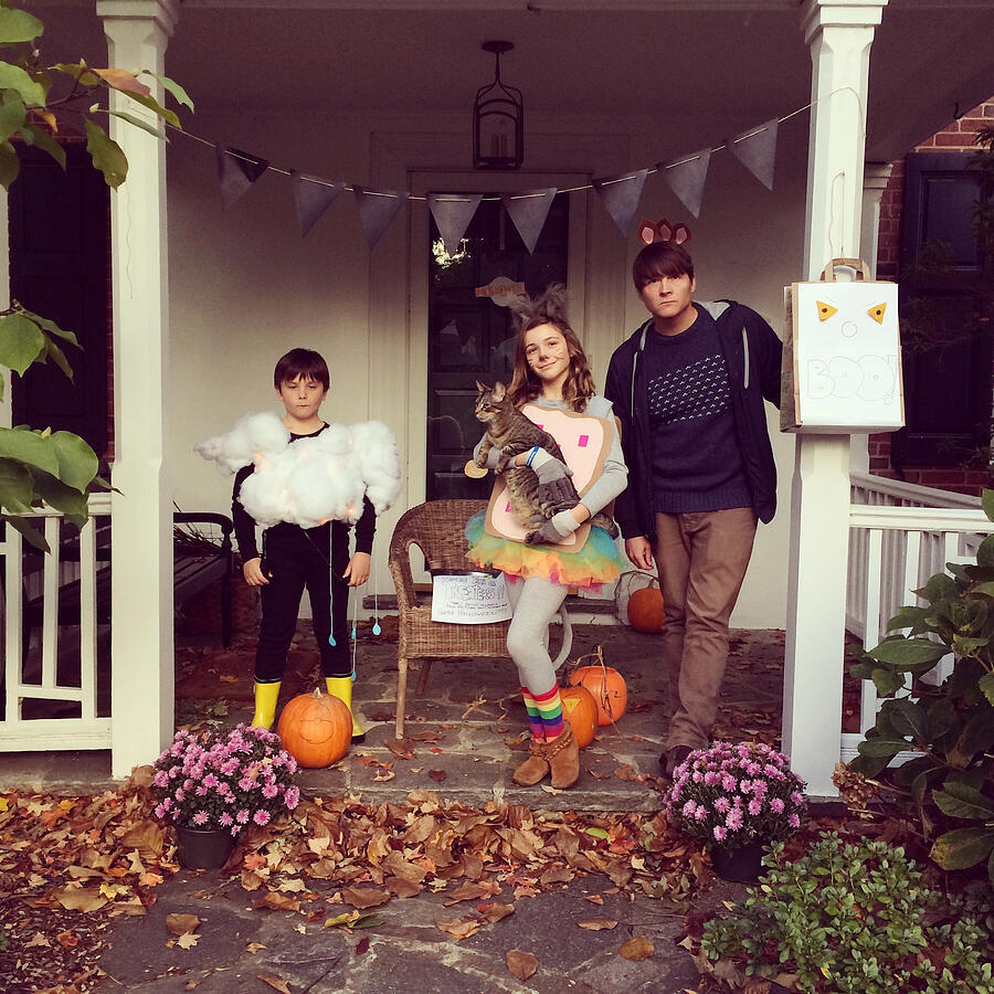 Portrait of a Family Dressed Up for Halloween Photograph by Cyndi Monaghan