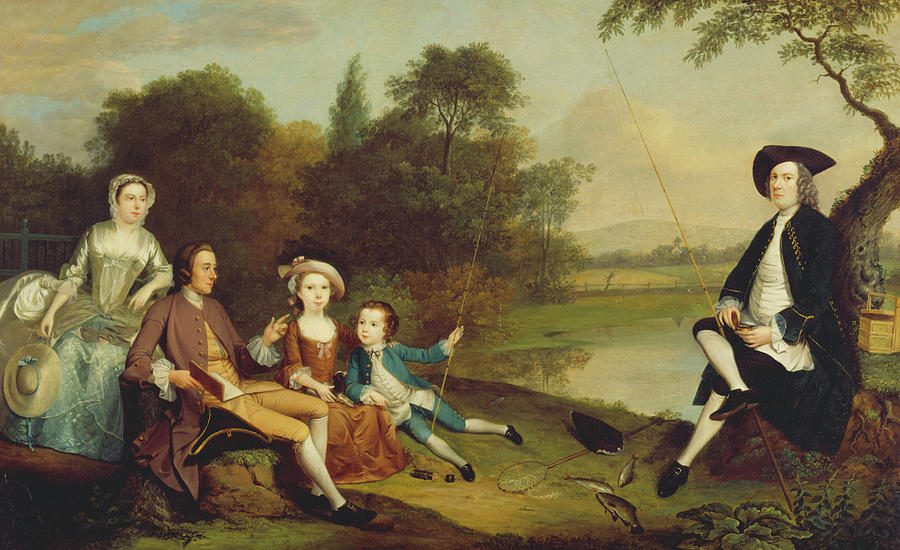 Portrait of a Family, Traditionally Known as the Swaine Family Painting by Arthur Devis