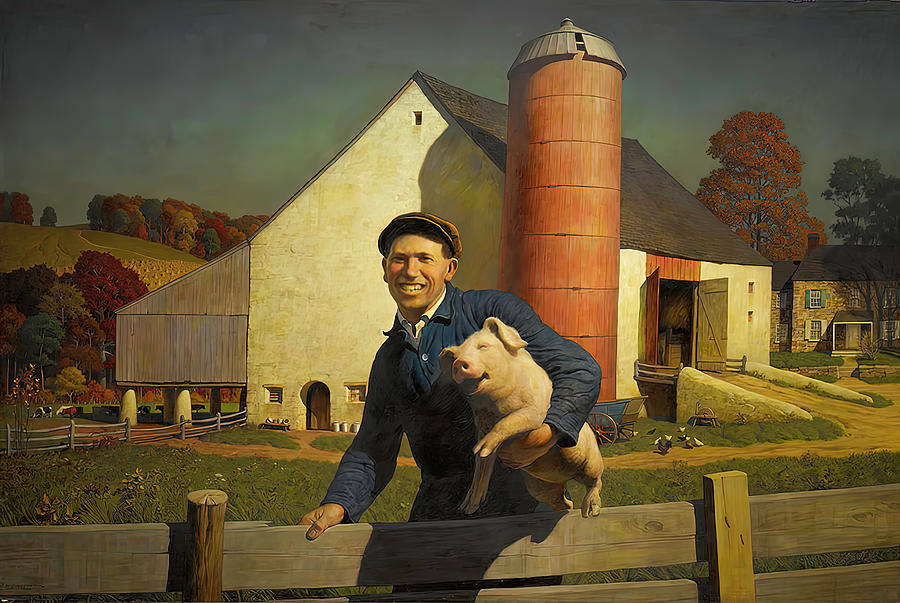 Portrait of a Farmer  Painting by N C Wyeth