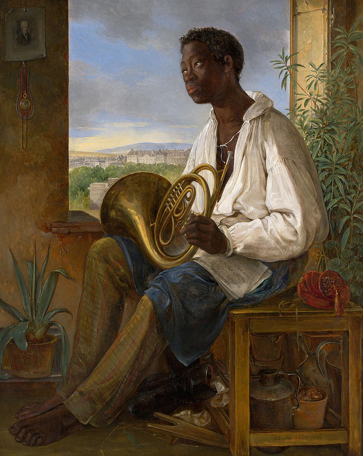 Portrait of a Gardener and Horn Player in the Household of the Emperor Francis I Painting by Albert Schindler