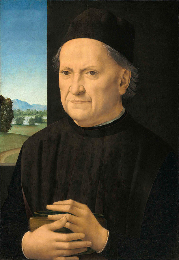 Portrait of a gentleman, possibly Girolamo Benivieni  Painting by Lorenzo di Credi