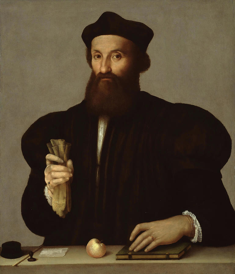 Portrait of a Gentleman. Veneto-Lombardian School, Italian, 16th century, Raphael -Attributed to-... Painting by Veneto-Lombardian School
