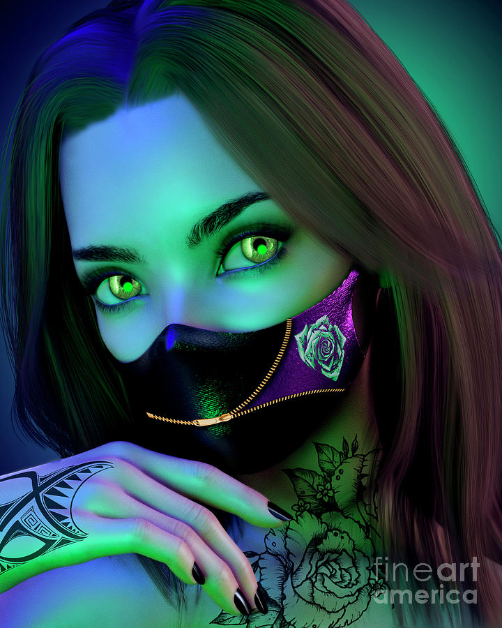 Portrait of a girl in a mask Digital Art by Crazy Dark Queen - Fine Art ...