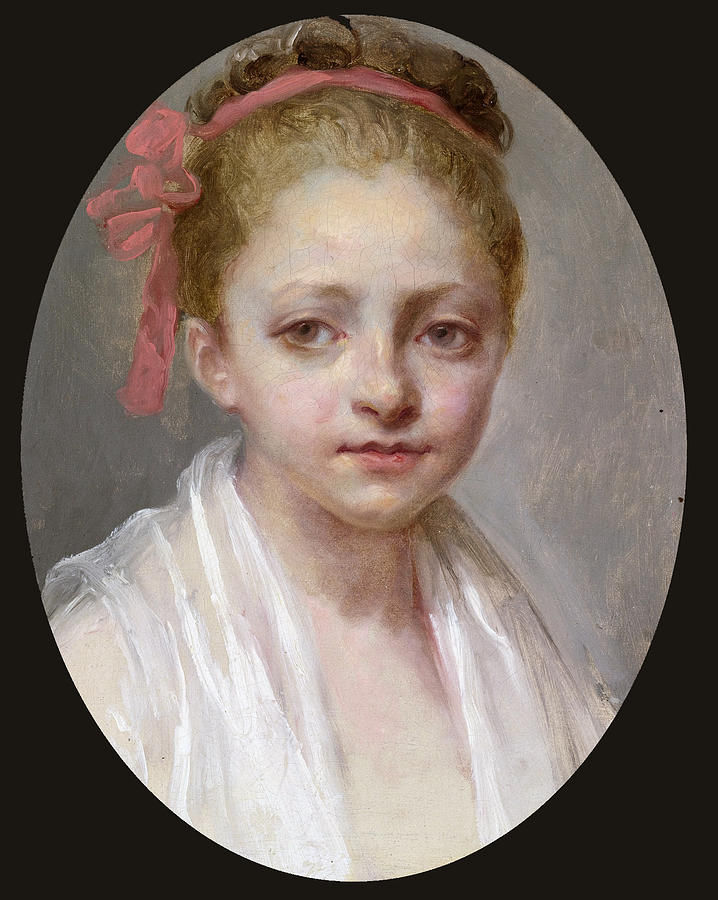 Portrait of a Girl wearing a white chemise Painting by Attributed to Nicolas Bernard Lepicie