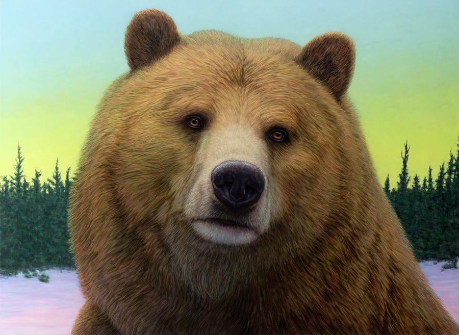 Portrait of a Grizzly Painting by James W Johnson