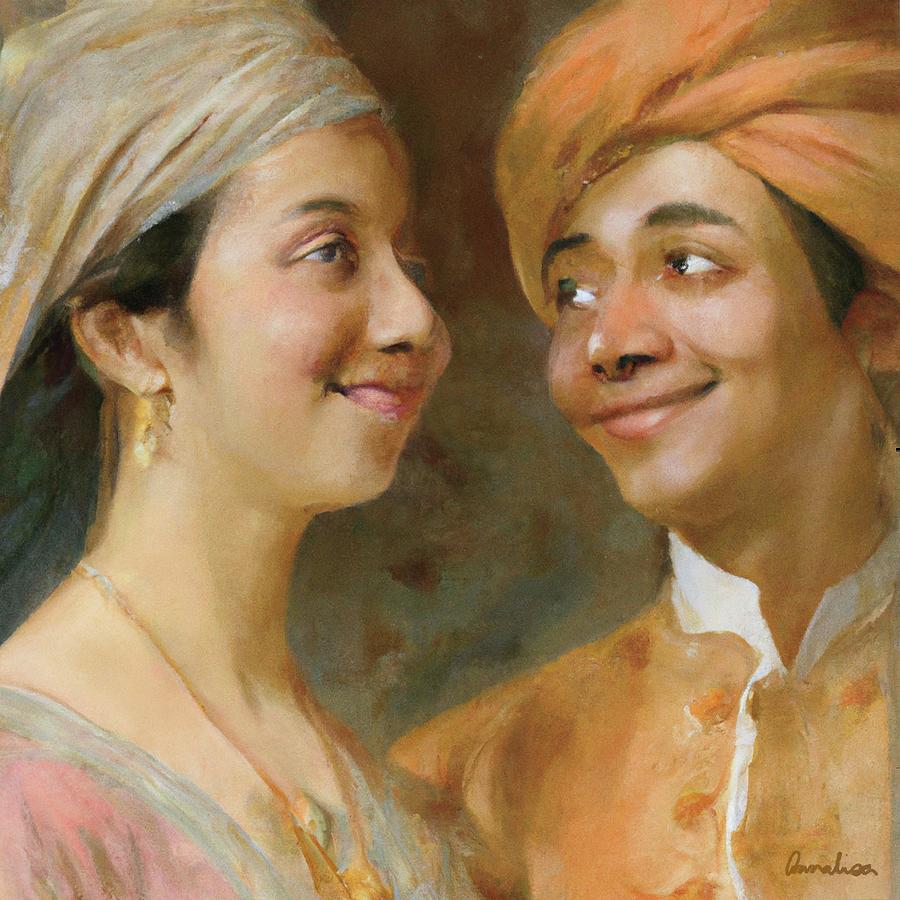 Portrait of a Happy Couple Digital Art by Annalisa Rivera-Franz