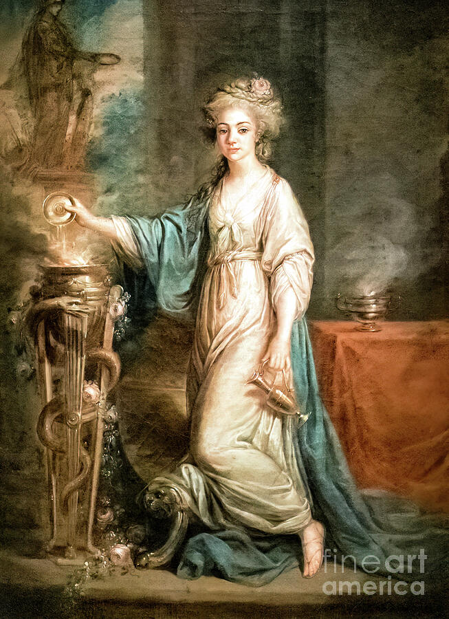 Portrait of a Lady as a Vestal Virgin by Angelica Kauffmann 1780 Painting by Angelica Kauffmann