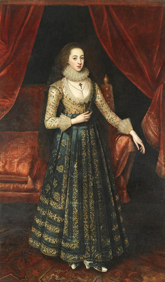 Portrait of a Lady Painting by Attributed to Robert Peake the Elder