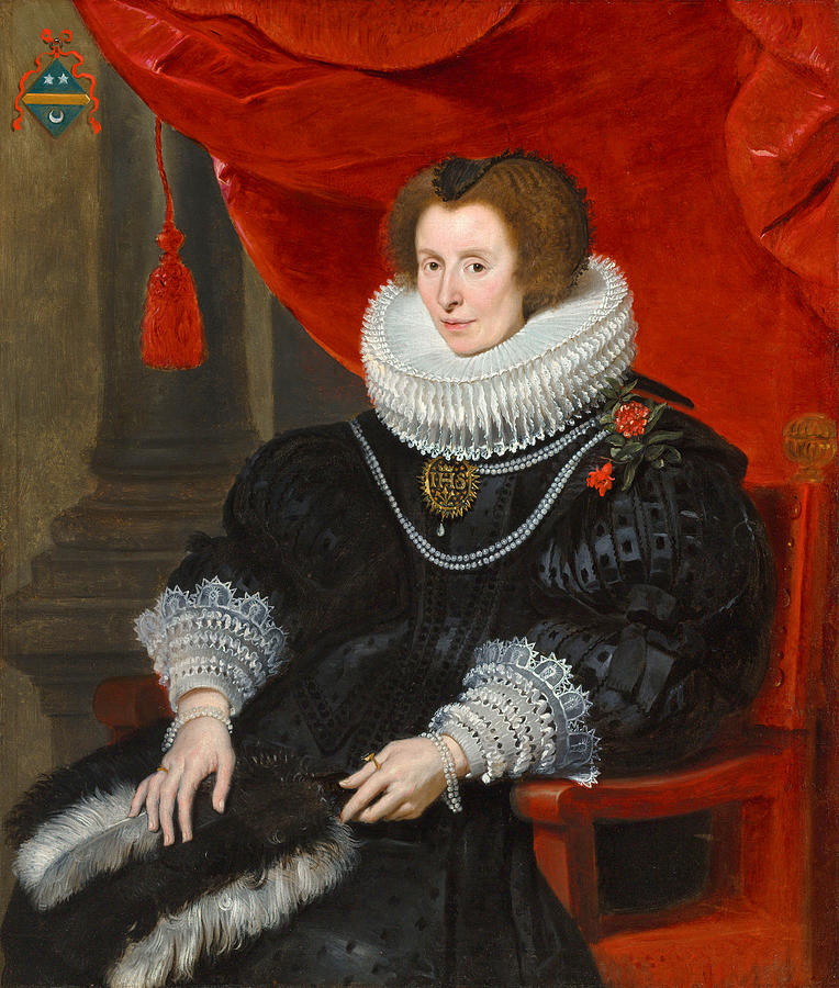 Portrait of a lady, believed to be Anna de Bourgeois Painting by Cornelis de Vos