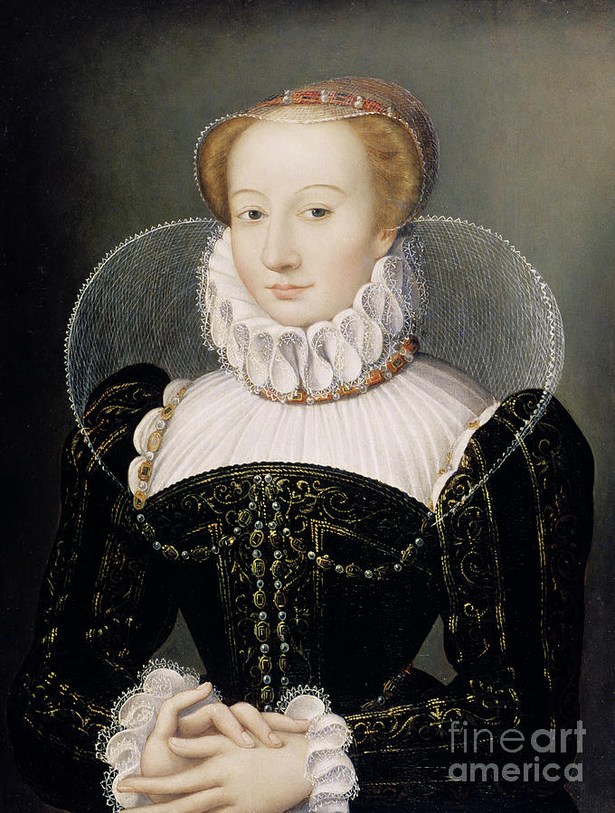 Lace Painting - Portrait Of A Lady by Francois Clouet by Francois Clouet