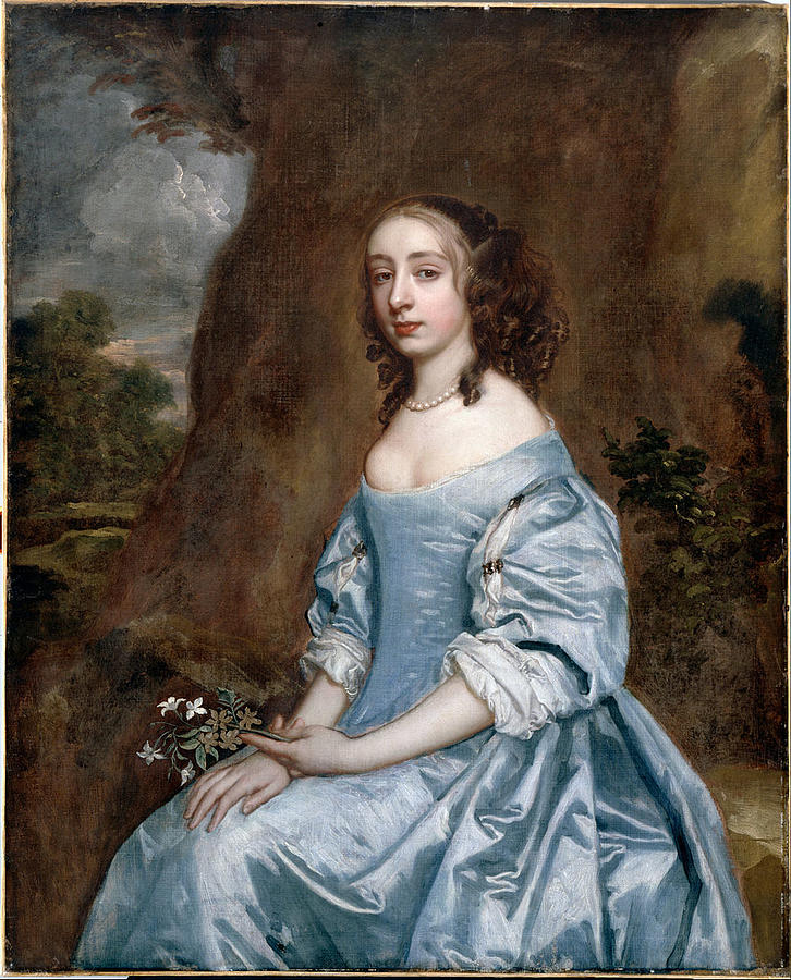 Portrait of a Lady in Blue holding a Flower Photograph by Paul Fearn
