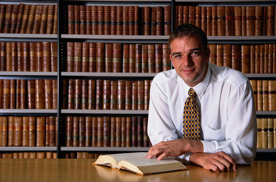 Portrait of a Lawyer in a Library Photograph by Jacobs Stock Photography