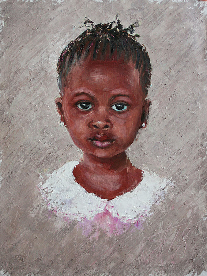 Portrait Of A Little Girl Painting by Svetlana Samovarova