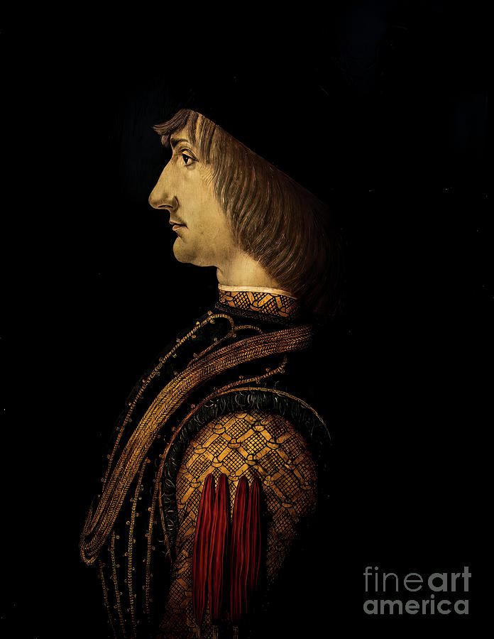 Portrait of a Man by Giovanni Ambrogio de Predis 1497 Painting by ...