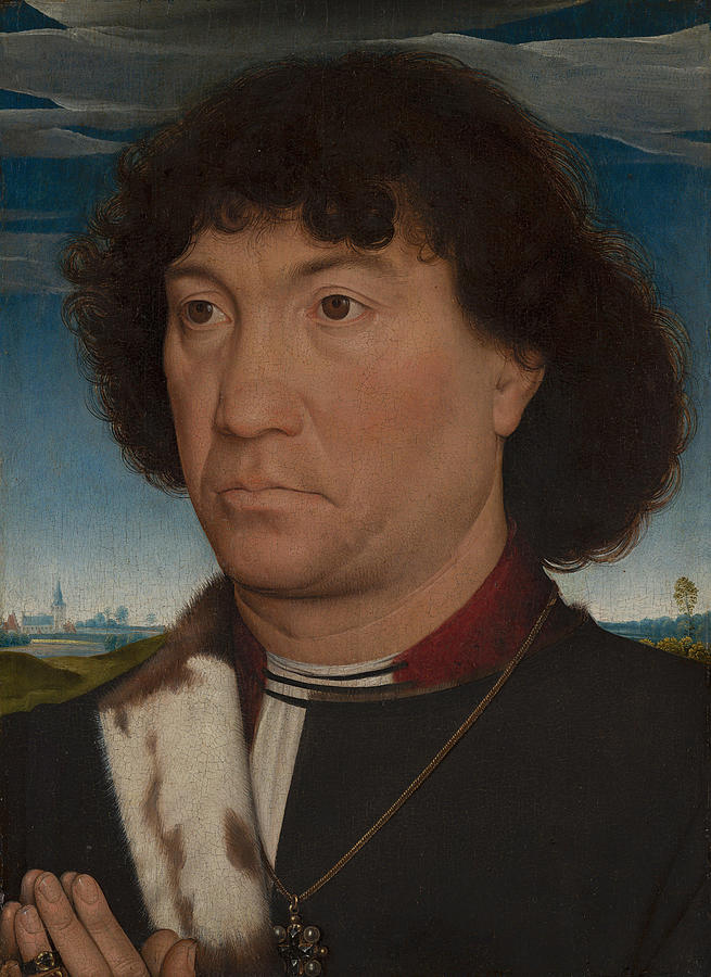 Hans Memling Painting - Portrait of a Man from the Lespinette Family  by Hans Memling