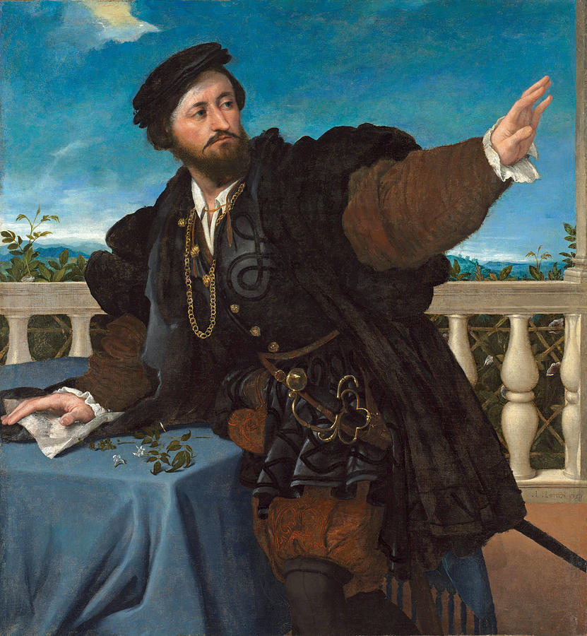Portrait of a Man, possibly Girolamo Rosati Painting by Lorenzo Lotto