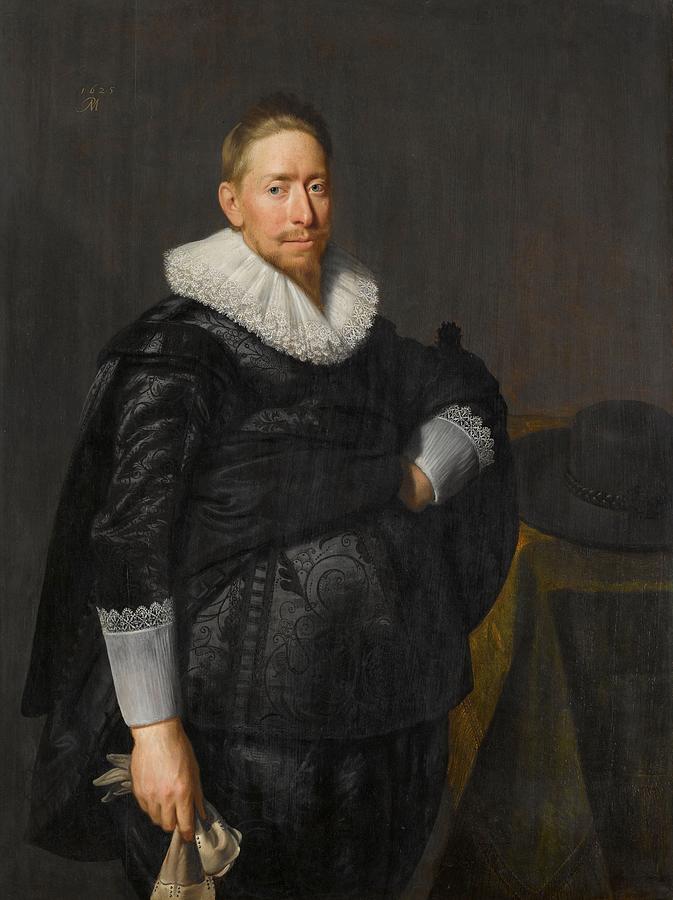 Portrait of a Man, Probably from the Pauw Family, Paulus Moreelse, 1625 Painting by MotionAge Designs