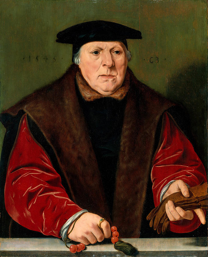 Portrait of a Man with a Rosary Painting by Anonymous