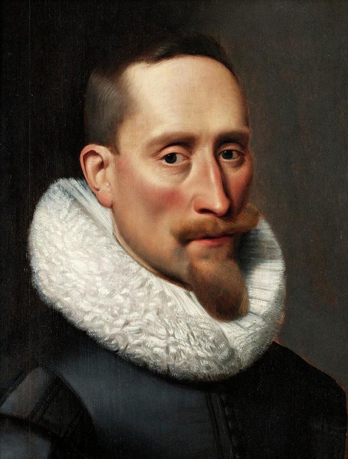 Portrait of a man with a ruff Painting by Jacob Hoefnagel