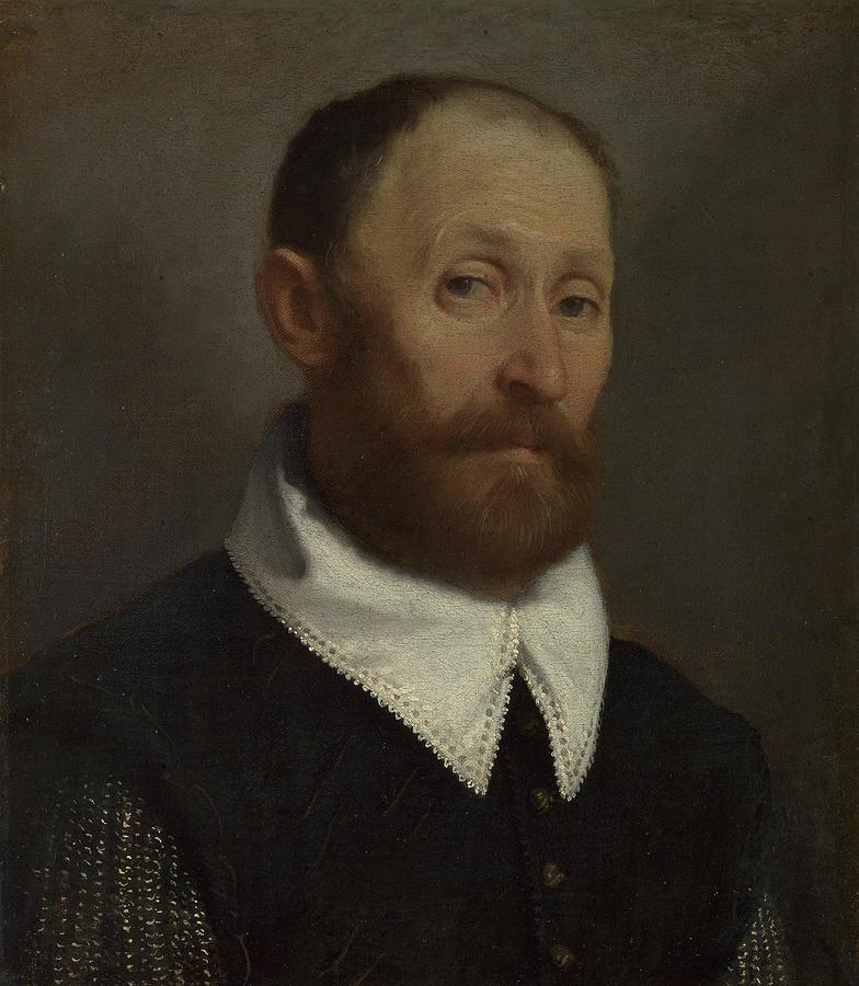 Giovanni Battista Moroni Painting - Portrait of a Man with Raised Eyebrows by Giovanni Battista Moroni