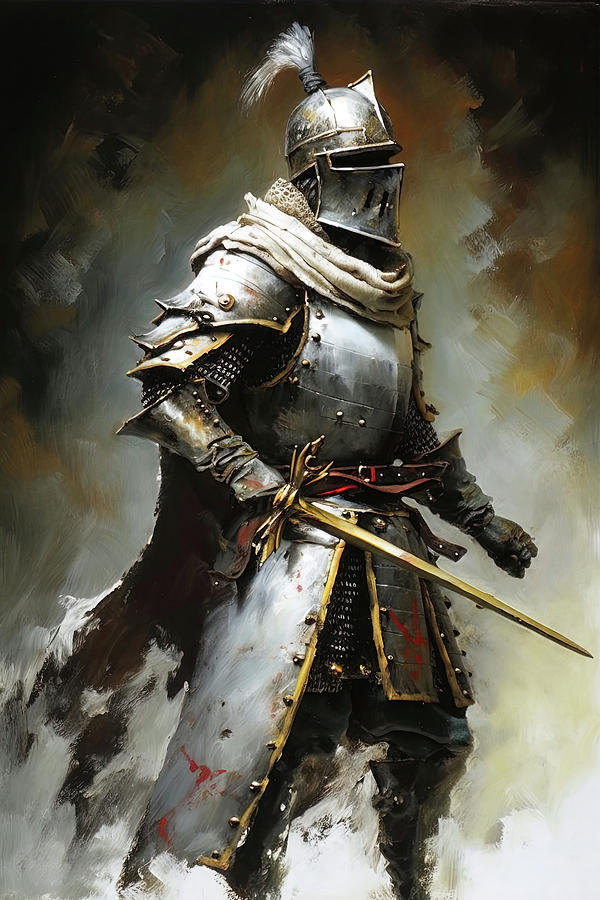 Portrait of a Medieval Fantasy Warrior, 03 Painting by AM FineArtPrints Portrait of a Medieval Fantasy Warrior, 03 Painting by AM FineArtPrints