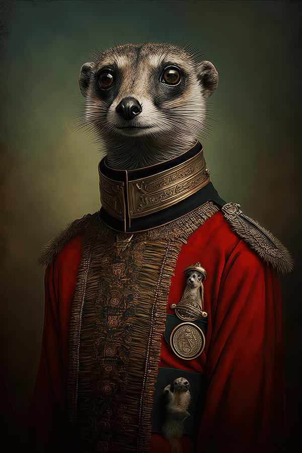 Portrait of a meerkat wearing a human army uniform Digital Art by ...