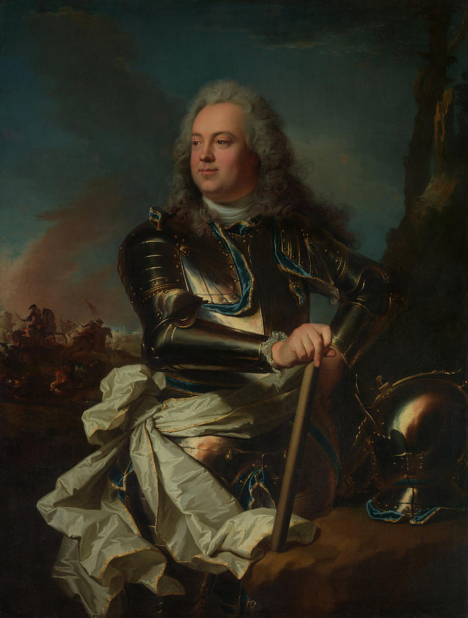 Portrait of a Military Officer, circa 1710 Painting by Hyacinthe Rigaud