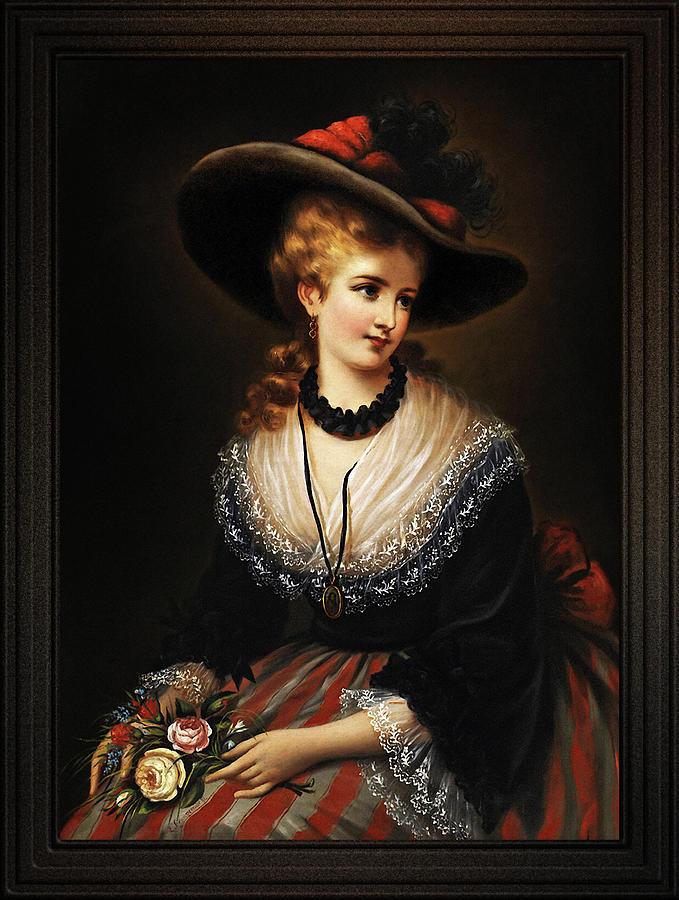 Portrait Of A Noble Woman by Alois Eckhardt Painting by Rolando Burbon