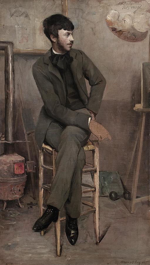 Portrait of a Painter in a Parisian Studio Drawing by Ottilie ...