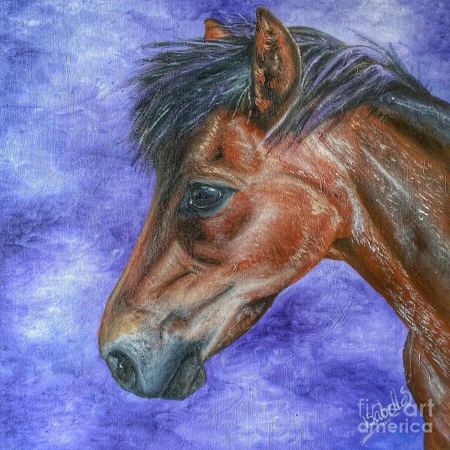 Portrait of a Pony Painting by Call Me Abbie - Abbie Shores Portrait of a Pony Painting by Call Me Abbie - Abbie Shores