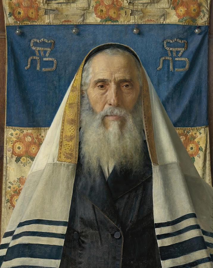 Portrait Of A Rabbi With Prayer Shawl art Drawing by Isidor Kaufmann