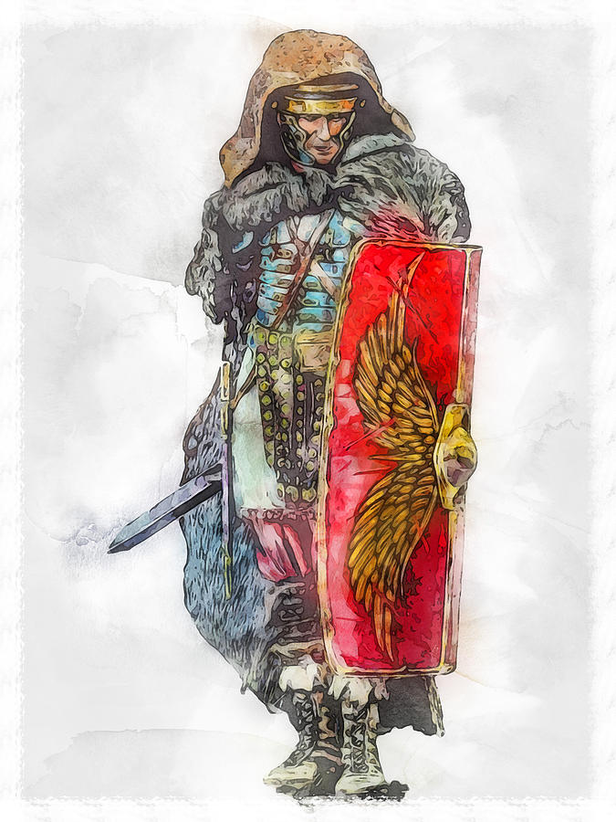 Portrait of a Roman Legionary - 54 Painting by AM FineArtPrints