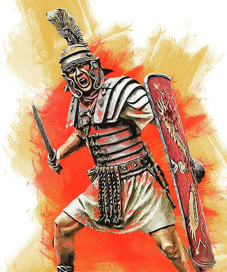 Portrait of a Roman Legionary - 55 Painting by AM FineArtPrints