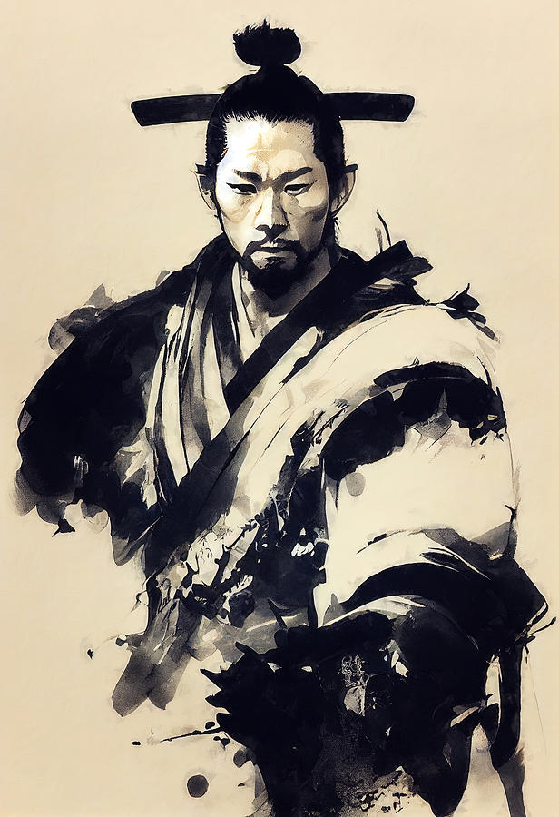 Portrait of a Samurai, 01 Painting by AM FineArtPrints Portrait of a Samurai, 01 Painting by AM FineArtPrints