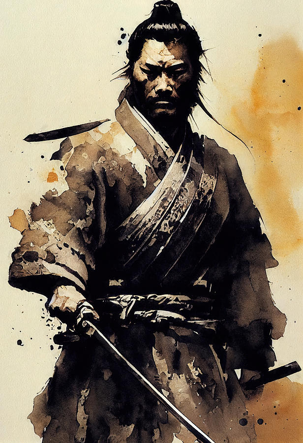 Portrait Of A Samurai, 06 Painting By Am Fineartprints - Pixels