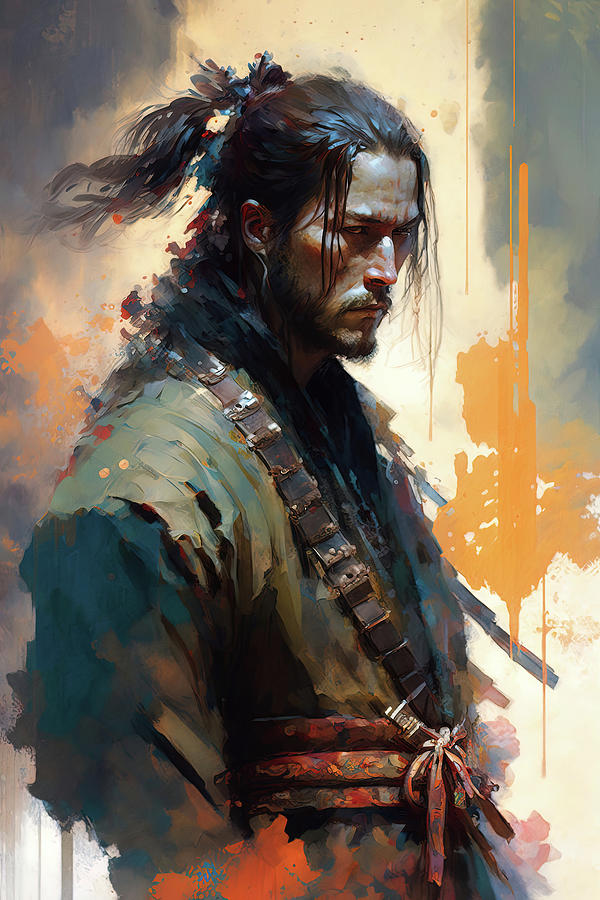 Portrait of a Samurai, 07 Painting by AM FineArtPrints - Fine Art America