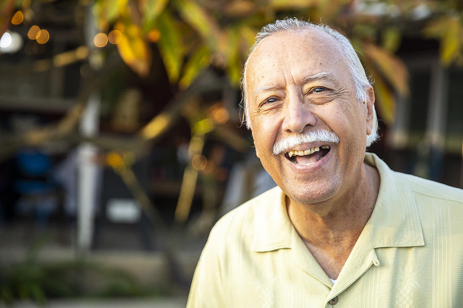 Portrait of a senior mexican man smiling Photograph by Adamkaz