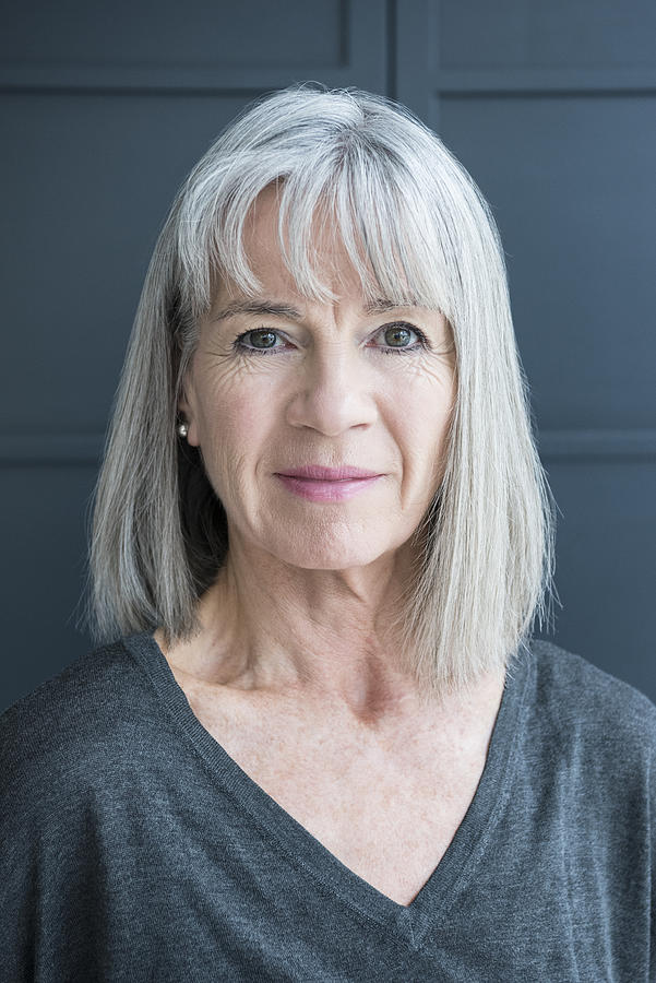 Portrait of a senior woman with a grey bob Photograph by JohnnyGreig