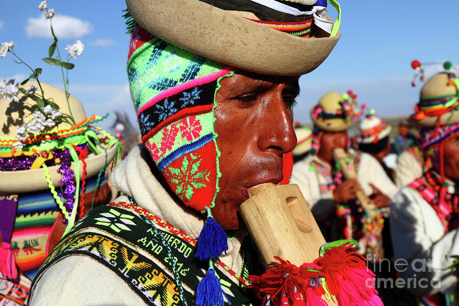 Portrait of a Tarqueada musician Oruro Bolivia Photograph by James Brunker