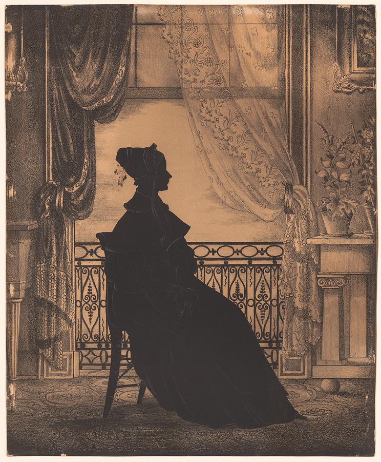 Portrait of a Woman before a Window Attributed to William Henry Brown Painting by MotionAge Designs