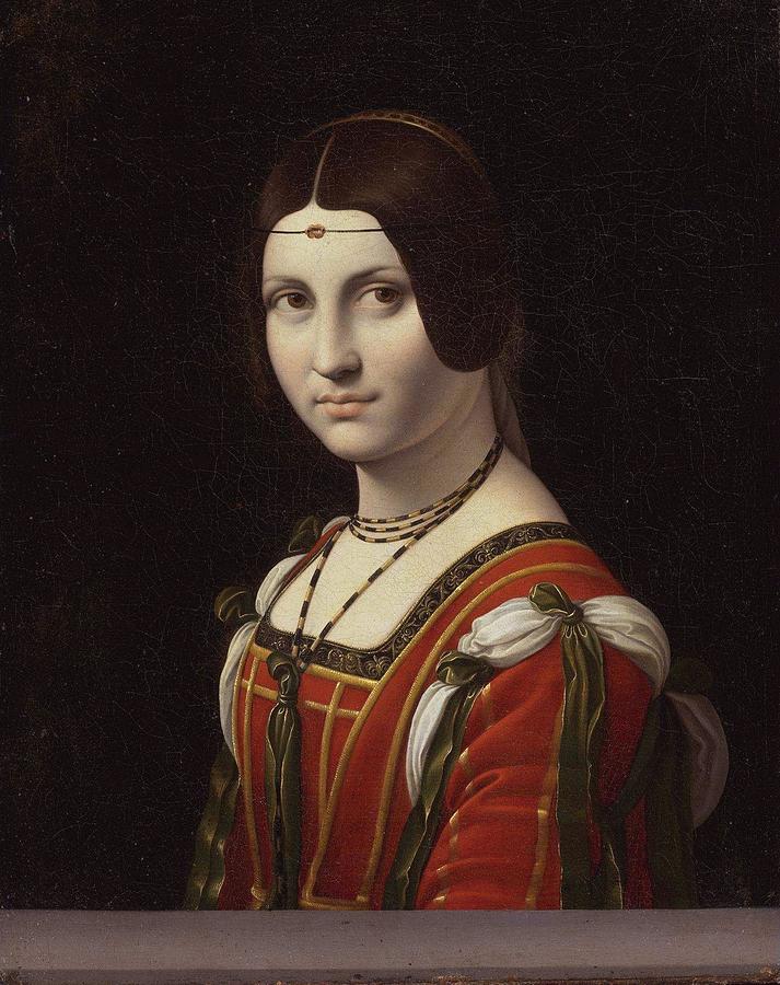 Portrait of a woman called La Belle Ferronniere Painting by Leonardo da ...