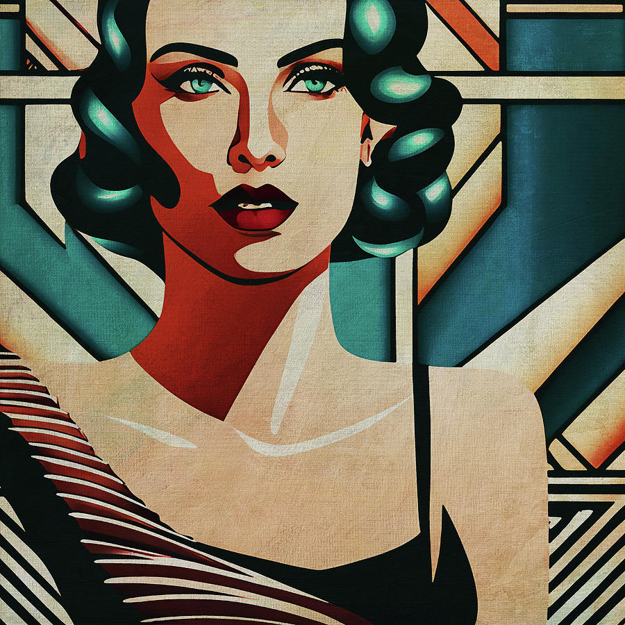 Portrait of a woman from the 1920s Digital Art by Jan Keteleer