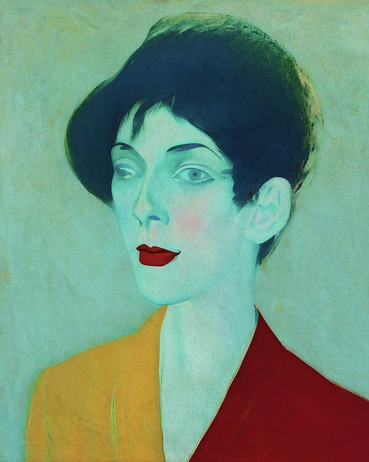 Portrait of a woman in blue Digital Art by Jan Keteleer