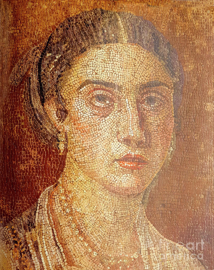 PORTRAIT OF A WOMAN ROMAN FLOOR MOSAIC, 1st Century Pompeii Painting by  Artworkzee Designs - Fine Art America