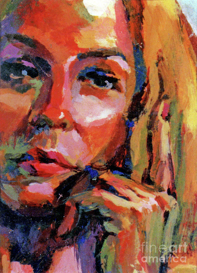 Portrait Of A Woman Thinking Painting by Stan Esson
