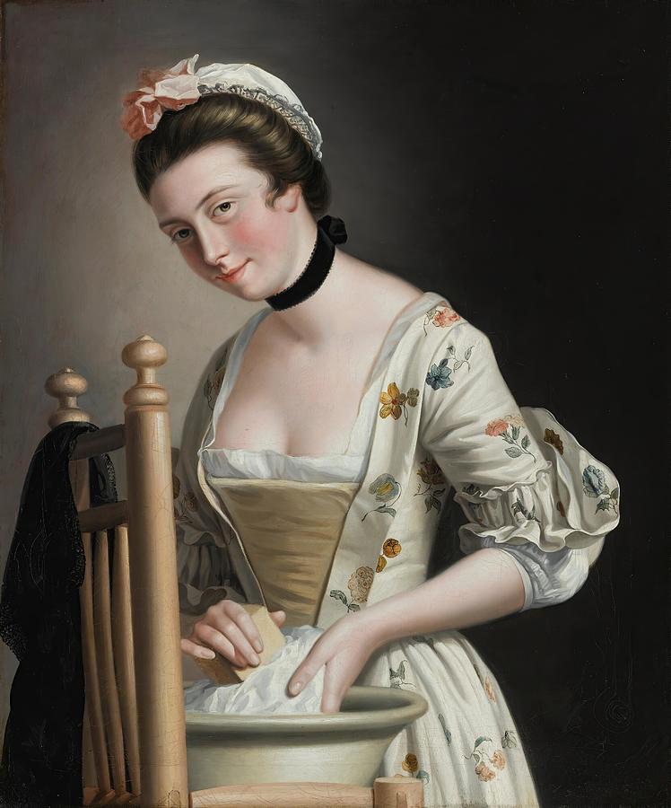 Portrait Of A Woman Washing Clothes Possibly Maria Countess Of Coventry   Portrait Of A Woman Washing Clothes Possibly Maria Countess Of Coventry Art Henry Robert Morland English 